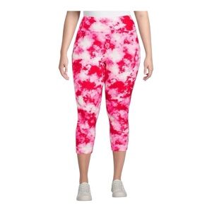 TERRA & SKY Womens Plus Size 1X (16W-18W) Tie Dye Cropped Pull On Leggings Pants